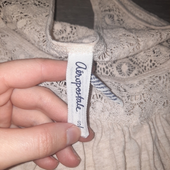 Aeropostale Cream Flowy Tank Top - Picture 4 of 6